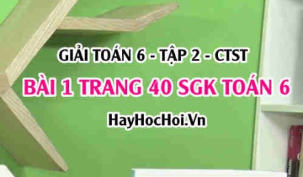 Giải bài 1 trang 40 Toán 6 Tập 2 SGK Chân trời sáng tạo